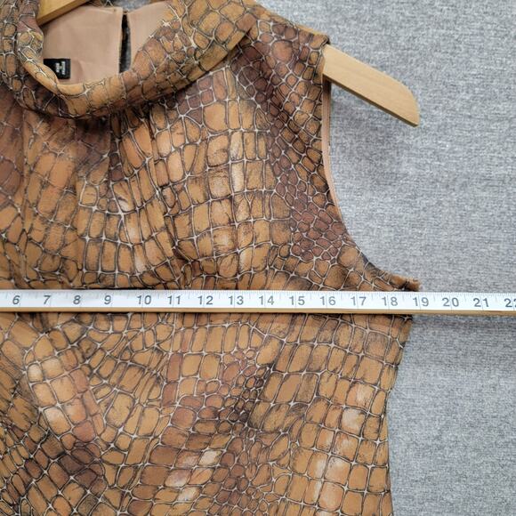 123 UN DEUX TROIS ANIMAL PRINT HIGH NECK BLOUSE, - Picture 6 of 7